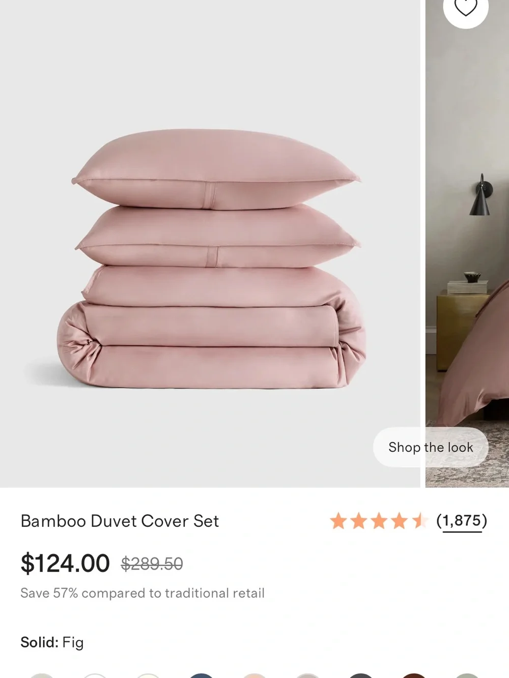 Quince Fig Bamboo Duvet Cover Set - Dusty Pink